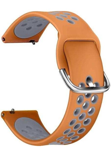 Amazfit Gtr 47MM Lite Uyumlu Kordon Ring Sport Saat Kordonu 22/K10--TURKUAZ-KOYU Gri