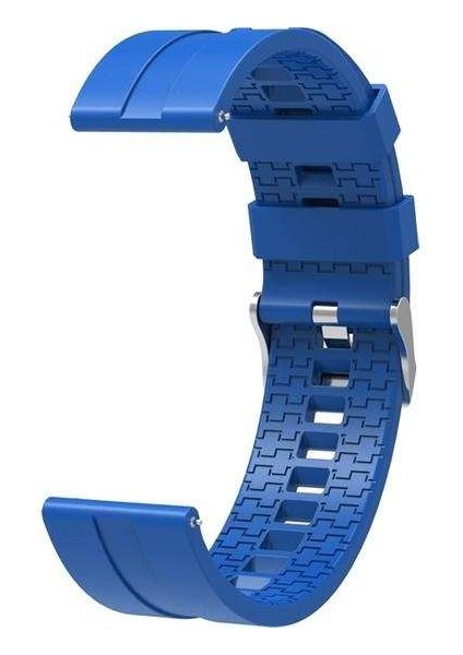 Amazfit Gtr 47MM Lite Uyumlu Kordon Labyrinth Silikon Saat Kordonu 22/K23--MAVI
