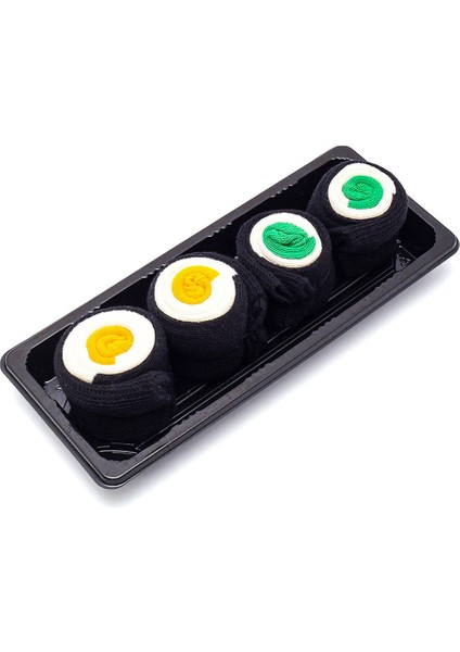 Sushi Maki Salatalık, Maki Oshinko Desenli Unisex Renkli Çorap 2 Çift