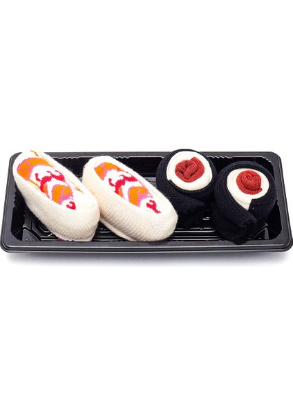 Sushi Nigiri Karides, Maki Tuna Desenli Unisex Renkli Çorap 2 Çift modelleri