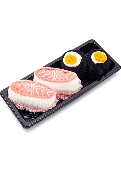 Sushi Nigiri Somon, Maki Oshinko Desenli Unisex Renkli Çorap 2 Çift