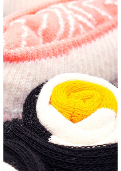 Sushi Nigiri Somon, Maki Oshinko Desenli Unisex Renkli Çorap 2 Çift fiyatları