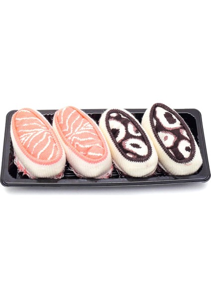 Sushi Nigiri Somon, Ahtapot Desenli Unisex Renkli Çorap 2 Çift modelleri