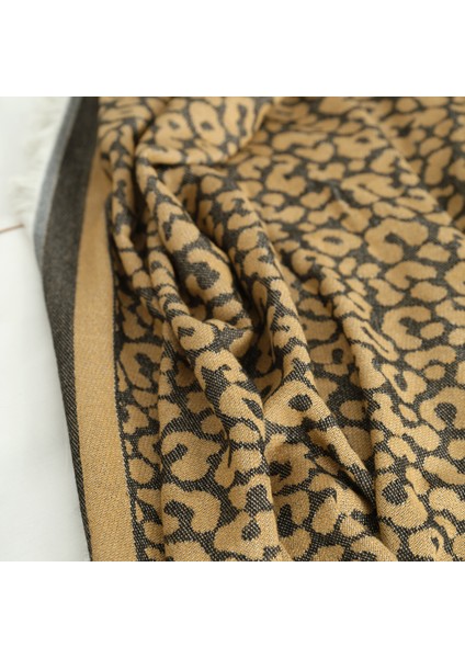 Leopard Turuncu Çift Kişilik Battaniye
