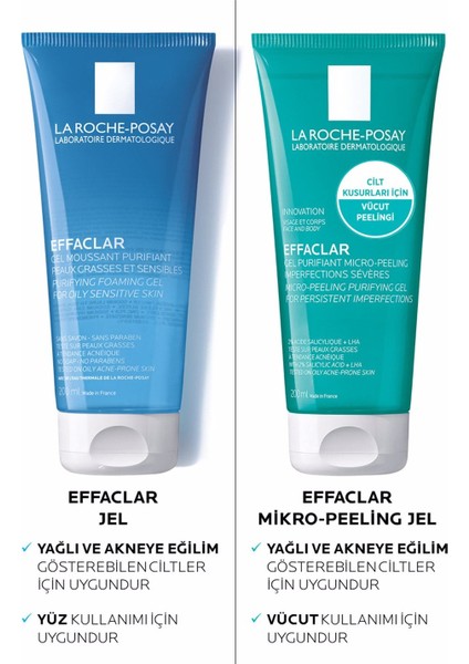 La Roche Posay Effaclar Mikro Peeling Jel Yüz ve Vücut 200 ml