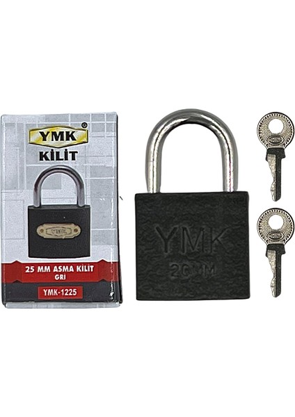 Ymk Kancalı Asma Kilit Kısa Gri 25 mm