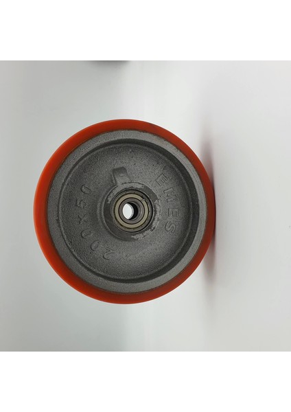 Transpalet Tekeri Döküm Poliüteran Kaplamalı Bilyalı Rulmanlı 200 x 50 x 20