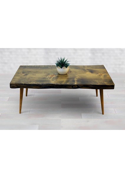 Doğal Ağaç Masif Kütük Orta Sehpa (60CM x 130CM) Ağaç Ayak