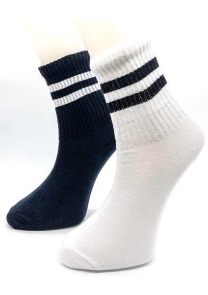 12 Çift Unisex Düz Renkler Tenis Çorabı