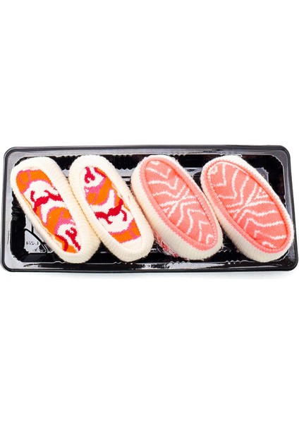 Sushi Nigiri Somon Karides Desenli Renkli Çorap 2 Çift fiyatları