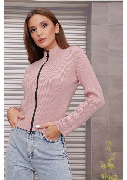 Boğazlı Fitilli Çift Yönlü Açılır Fermuarlı Kazak fiyatları