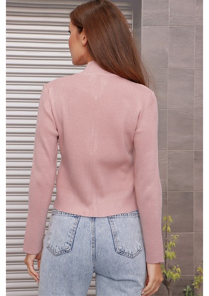 Boğazlı Fitilli Çift Yönlü Açılır Fermuarlı Kazak modelleri