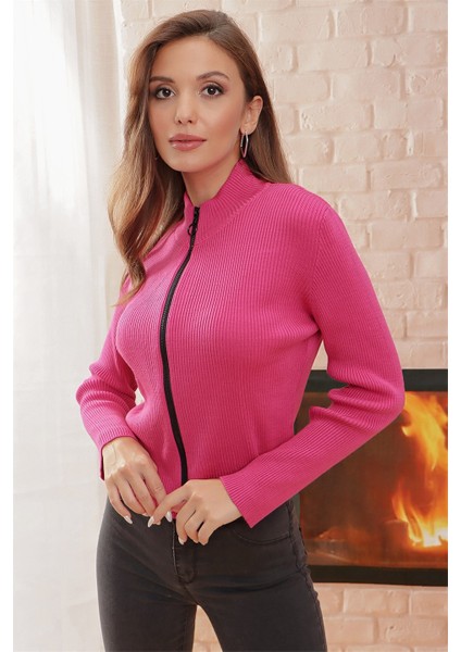 Boğazlı Fitilli Çift Yönlü Açılır Fermuarlı Kazak modelleri