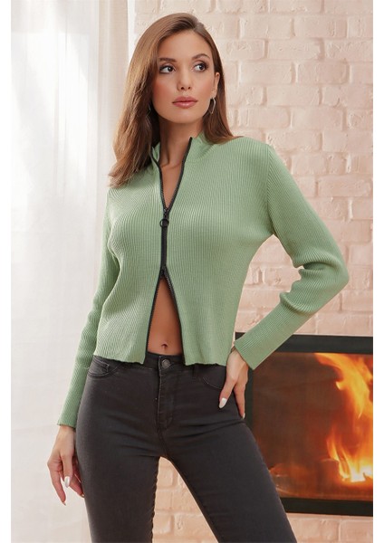 Boğazlı Fitilli Çift Yönlü Açılır Fermuarlı Kazak fiyatları