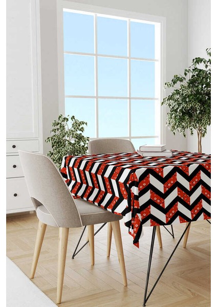 Geometrik Desenli Dijital Baskılı Masa Örtüsü