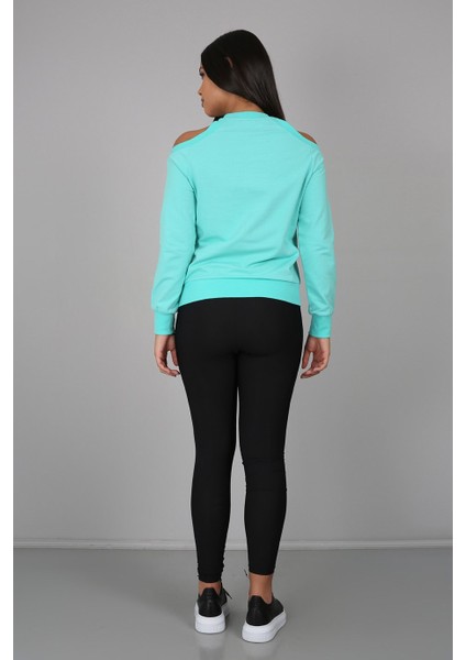 Baskılı Omuz Detaylı Sweatshirt