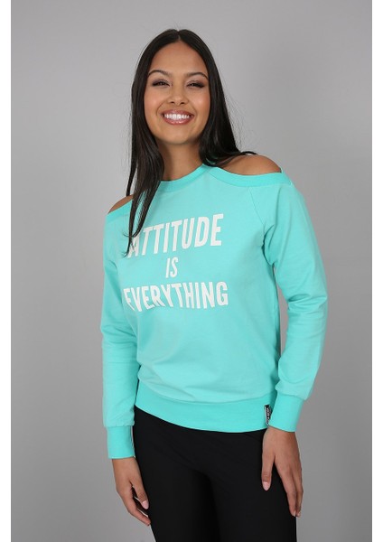 Baskılı Omuz Detaylı Sweatshirt