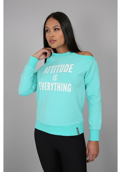 Baskılı Omuz Detaylı Sweatshirt