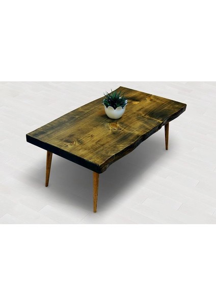 Doğal Ağaç Masif Kütük Orta Sehpa (75CM x 115CM) Ağaç Ayak