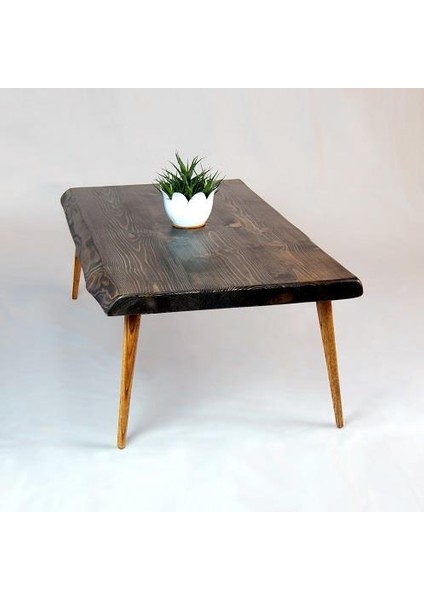 Doğal Ağaç Masif Kütük Orta Sehpa (60CM x 90CM) Ağaç Ayak