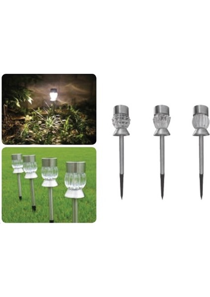 3W Solar Kristal Çim Armatürü Beyaz FL-3230