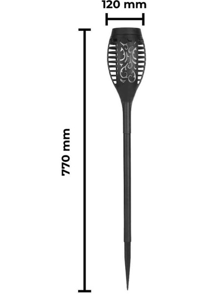 15W Solar Alev Efektli Çim Armatürü