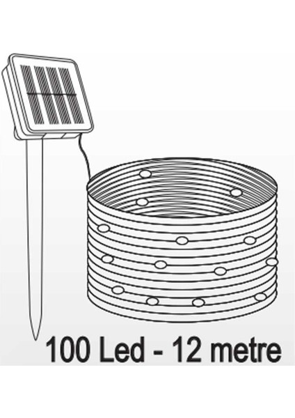 12 Metre 100 Ledli Solar Peri LED FL-3212 modelleri