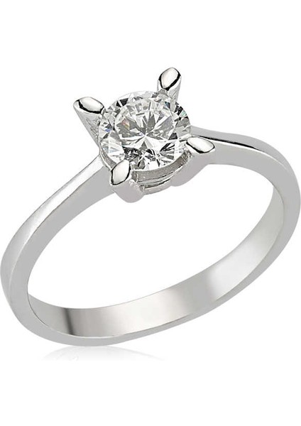 Gümüş Tek Taş Bayan Yüzük