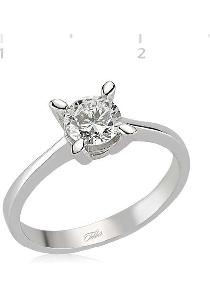 Gümüş Tek Taş Bayan Yüzük fiyatları