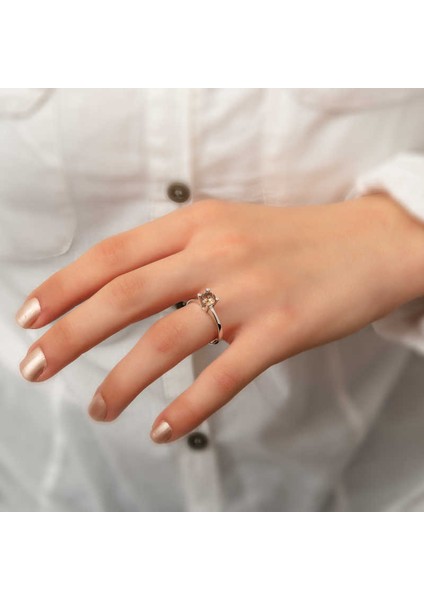 Gümüş Zultanit Tek Taş Bayan Yüzük