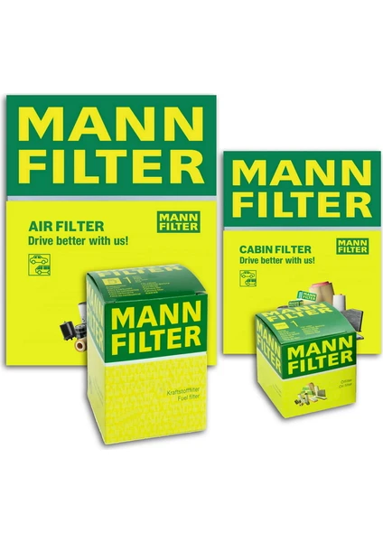 Fiat Albea 1.4 Mann-Filter Filtre Bakım Seti 2005-2011 3'lü Karbonlu