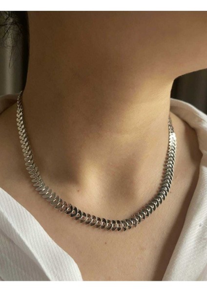 Kadın Balık Sırtı Model Kolye Altın Kaplama