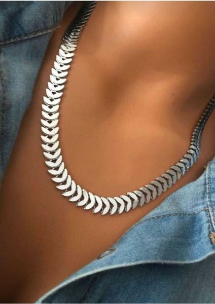 Kadın Balık Sırtı Model Kolye Altın Kaplama fiyatları