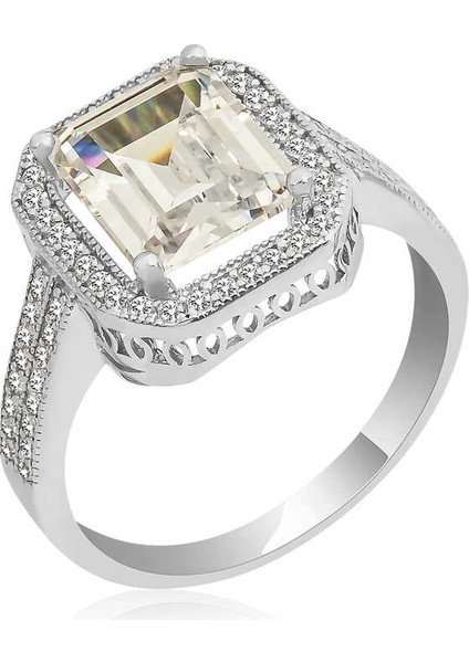 Gümüş Baget Kare Bayan Yüzük indirimleri