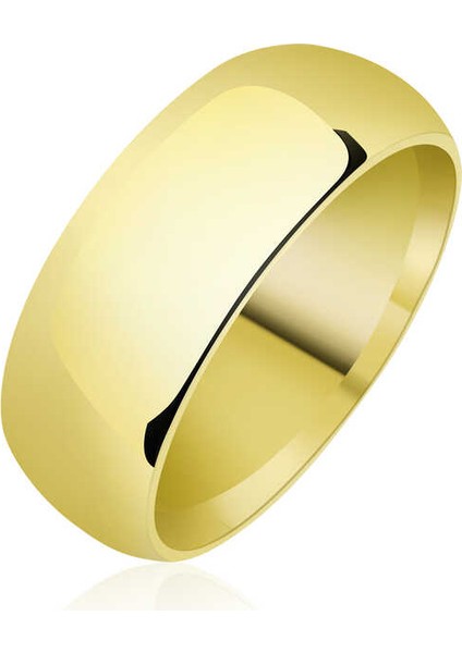 8 mm Düz Bombeli Gold Gümüş Alyans fiyatları