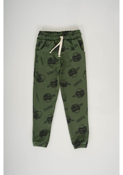 Erkek Çocuk Paça Lastikli Pamuk Eşofman Altı