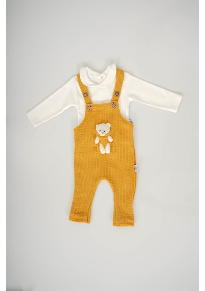 Unisex Ayıcıklı Uzun Kol Badilili Salopet Tulum