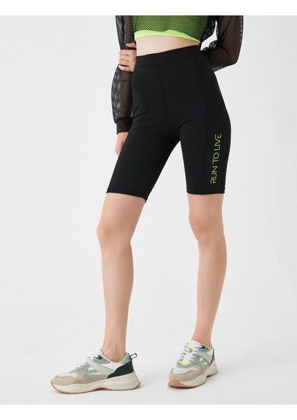 Baskılı Biker Tayt Yüksek Bel Nervürlü modelleri