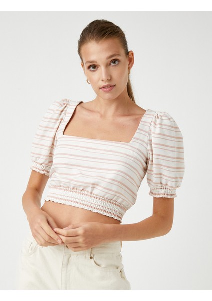 Crop Bluz Beli Lastikli fiyatları