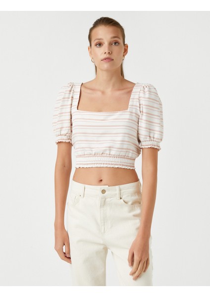 Crop Bluz Beli Lastikli modelleri