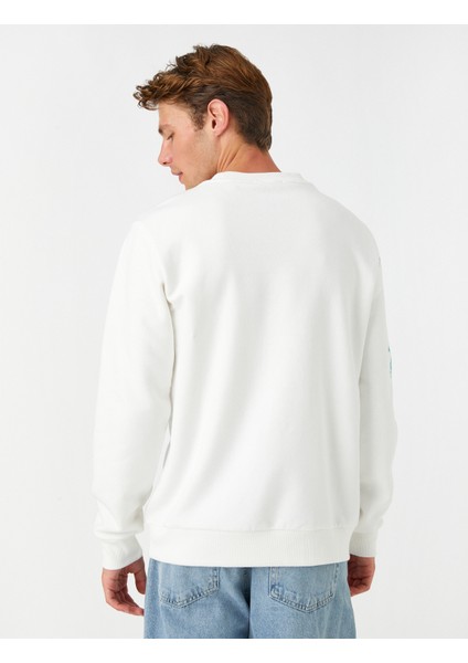 Kuru Kafa Baskılı Sweatshirt Şardonlu Bisiklet Yaka fırsatları