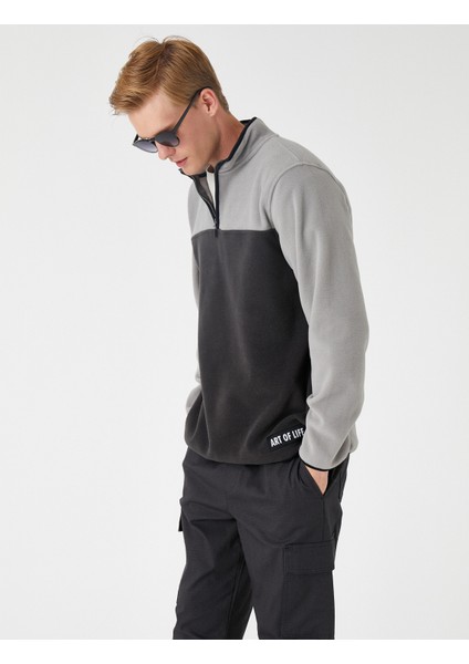 Renk Bloklu Sweatshirt