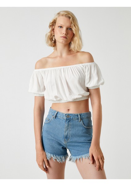 Koton Crop Bluz Omzu Açık modelleri