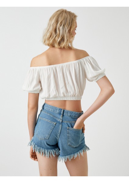 Koton Crop Bluz Omzu Açık fırsatları