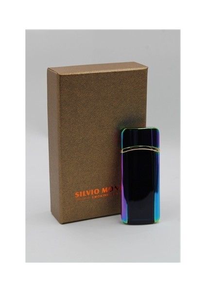 Kişiye Özel Silvio Monetti Renkli Işıklı USB Şarjlı Çakmak
