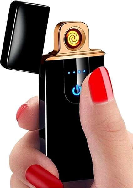 By Marine Siyah USB Şarjlı Çakmak