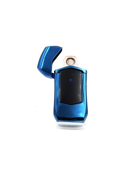 Kişiye Özel Silvio Monetti Mavi Şarjlı USB Çakmak