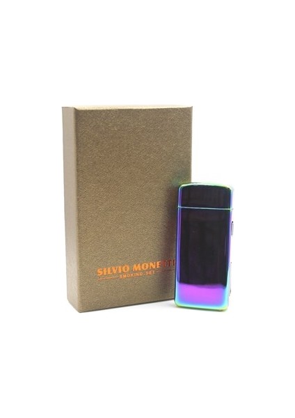 Kişiye Özel Silvio Monetti Renkli Şarjlı USB Çakmak
