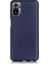 Xiaomi Redmi Note 10 Kılıf Mat Soft Premier Silikon+Nano Glass Lacivert 1
