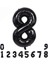 8 Sekiz Siyah Rakam Folyo Balon 34" Inc 82 cm 1